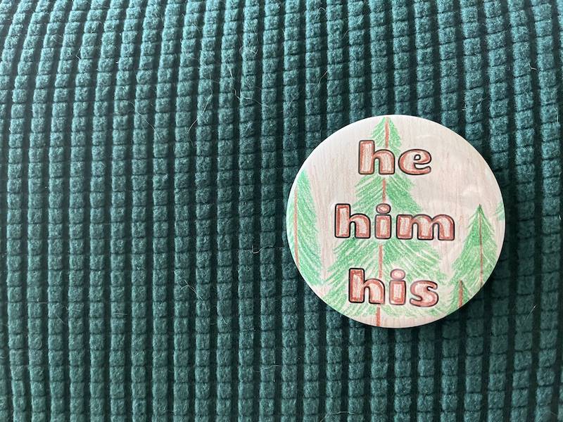 Photo of a Pronoun pin